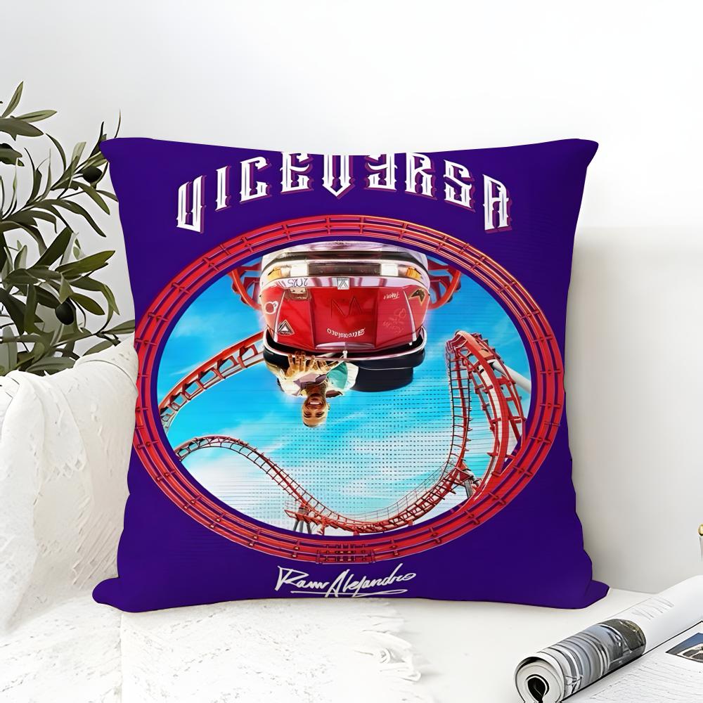 Pillow Case Cotton Linen Fabric Square Zipper Pillowcase Home Decorative Living Room Playa Saturno R-Rauw Alejandro Singer 4