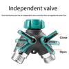 Garden Hose Splitter Water Hose Y Splitter Heavy Duty 2 Way Splitter with Long Handle Shut Off Valves 3/4 Inch GHT Thread Connector for Outdoor