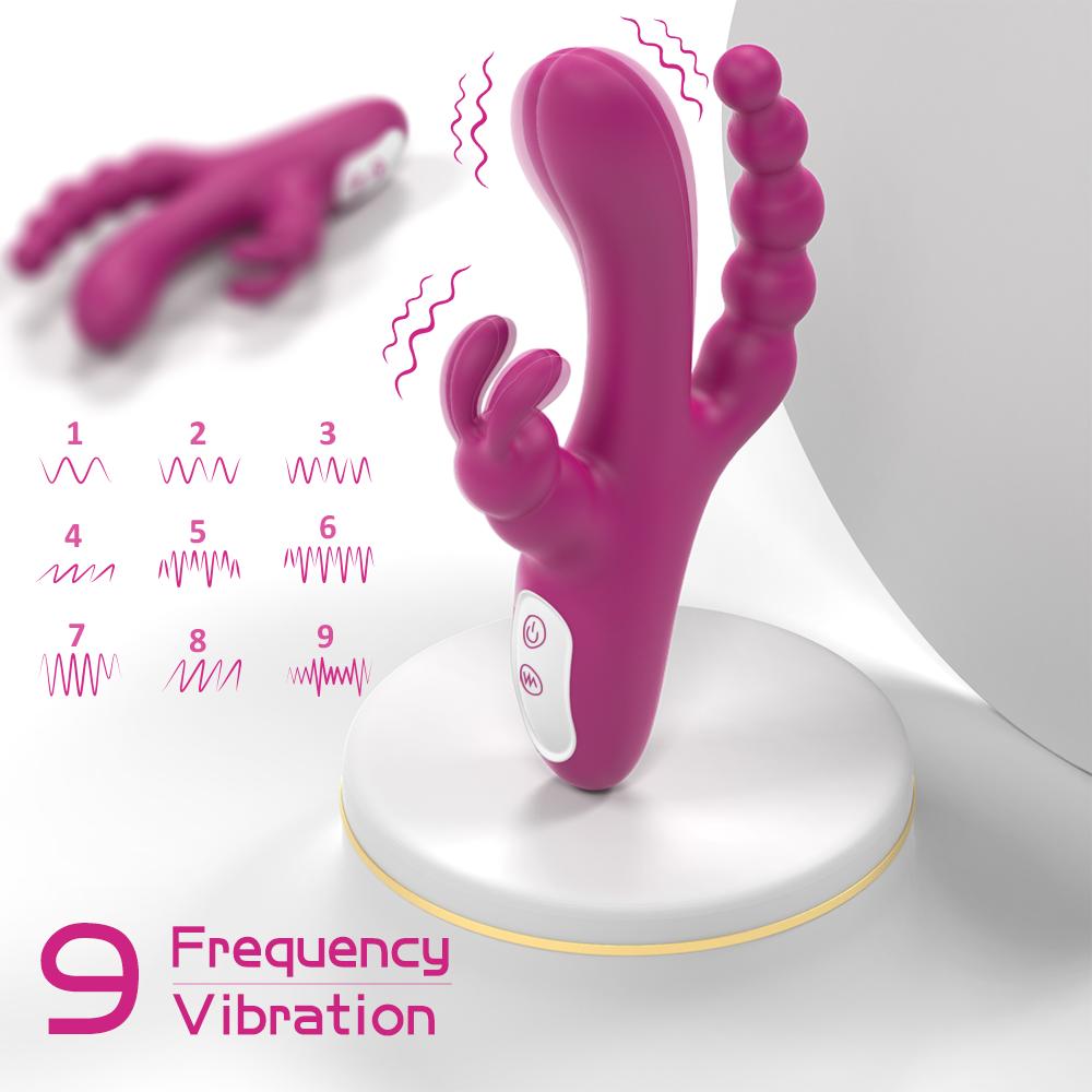 Adult Supplies Women's Powerful Vibrator 3 in 1 Butt Plug Clitoris Stimulator G Spot Anal Beads Female Masturbation Sex Toys