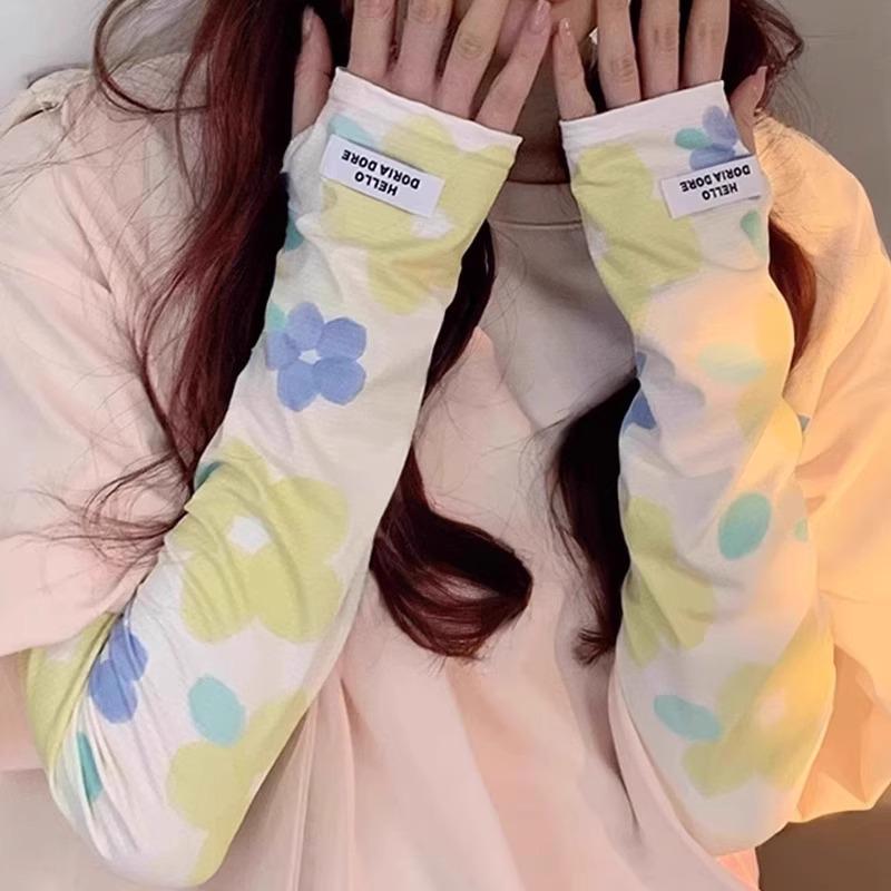 

Женские дышащие нарукавники для велоспорта с защитой от солнца и УФ-лучей - Ледяной шелк, летний тонкий стиль для вождения и электромобилей