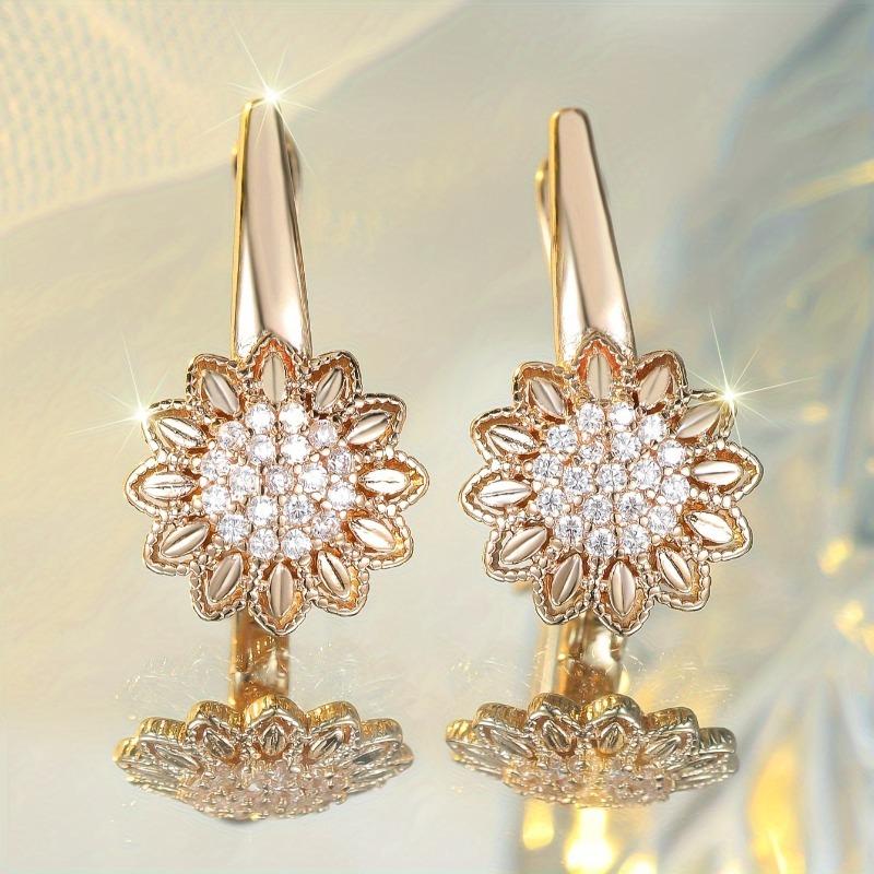 Classic Cute Personality Inlaid Zircon Earrings for Women Fashion Luxury Wedding Vintage Zircon Bridal Accessories