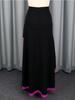Elegante Dames Color Block Asymmetrische Kantrand Lange Rok Hoge Taille Zijsplit A-lijn Mode Avond Kerstfeest Cocktail Outfit