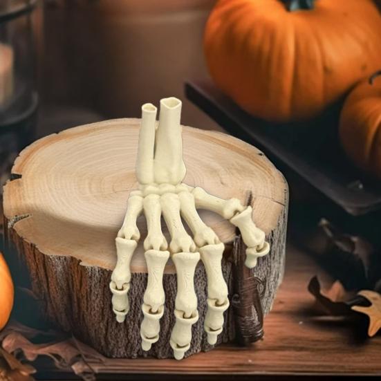 Halloween Skjeletthånd 3D-printet Plast Menneskehånd Beinmodell Skumle Halloween Triks Rekvisitter for Borddekking Festartikler Spøkelseshus Hjemmedekor