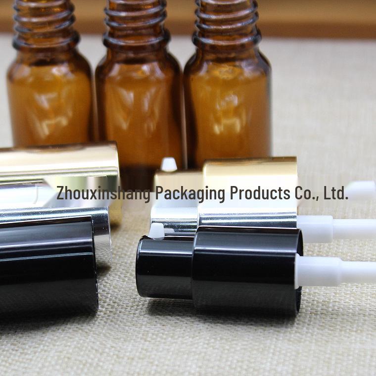 20ml Brown Glass Press-Type Dispensing Bottle for Essential Oils and Cosmetics