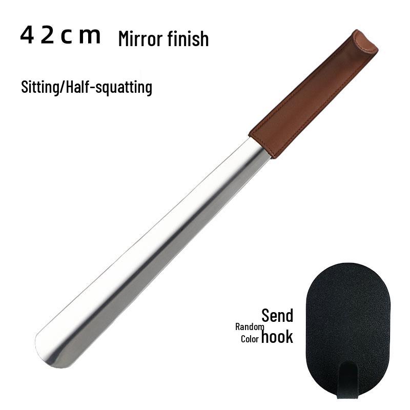 Long Handle Stainless Steel Shoehorn - Extended Metal Shoe Lifter