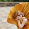 Winged Fairy Ornament Realistic Details Statue HandPainted Home Decoration for Patio, Outdoor