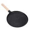 Pancake Griddle Anti Stick Coated Aluminum Alloy Flat Skillet with Wood Handle for Tortilla Roti Indian Pancake