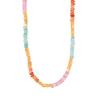 Maillard Reaction Vacation Style Amazonite Crystal Beaded Titanium Steel Necklace