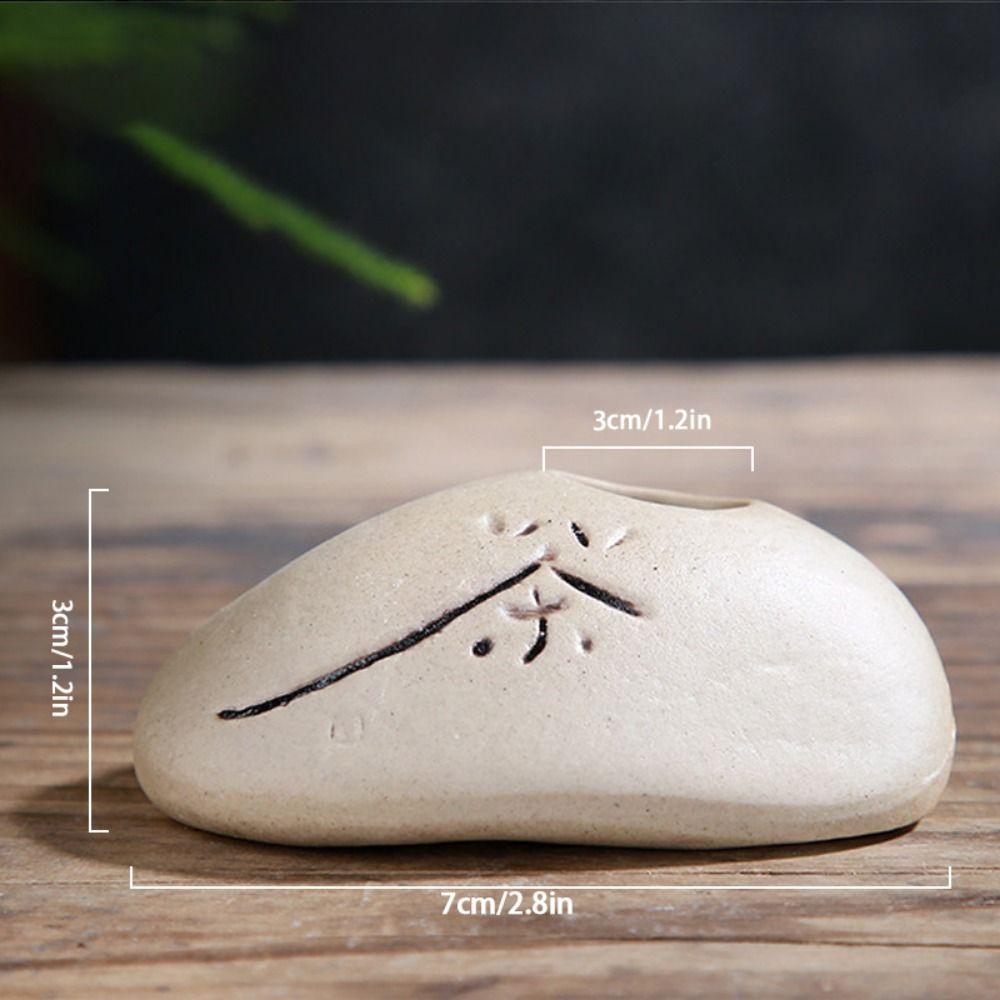 Ceramic Ceramic Zen Hydroponic Vase Handmade Desktop Small Vase Stone Shape Vase  Office