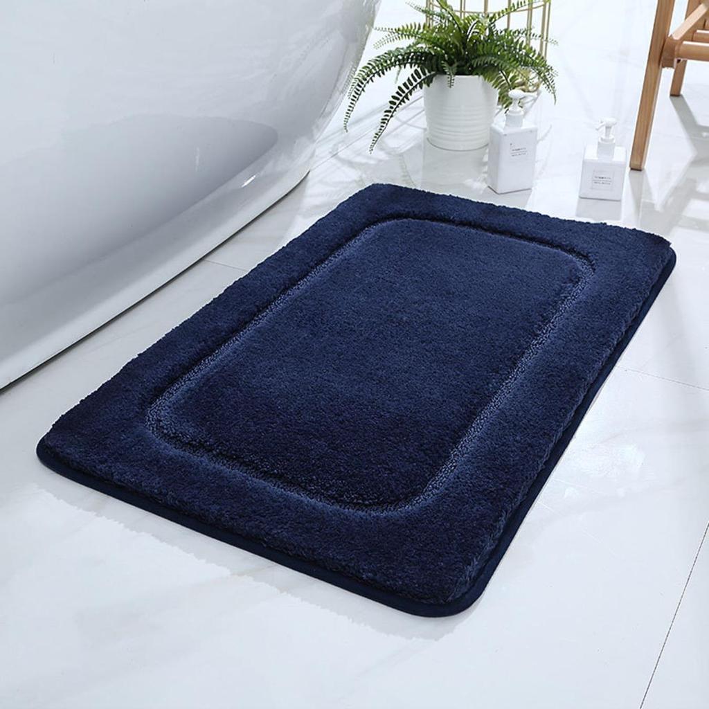 Tapete de veludo para banheiro, espessamento de cashmere, tapete antiderrapante para banheira, piso lateral, capacho para porta de chuveiro, espuma de memória, almofada 3D