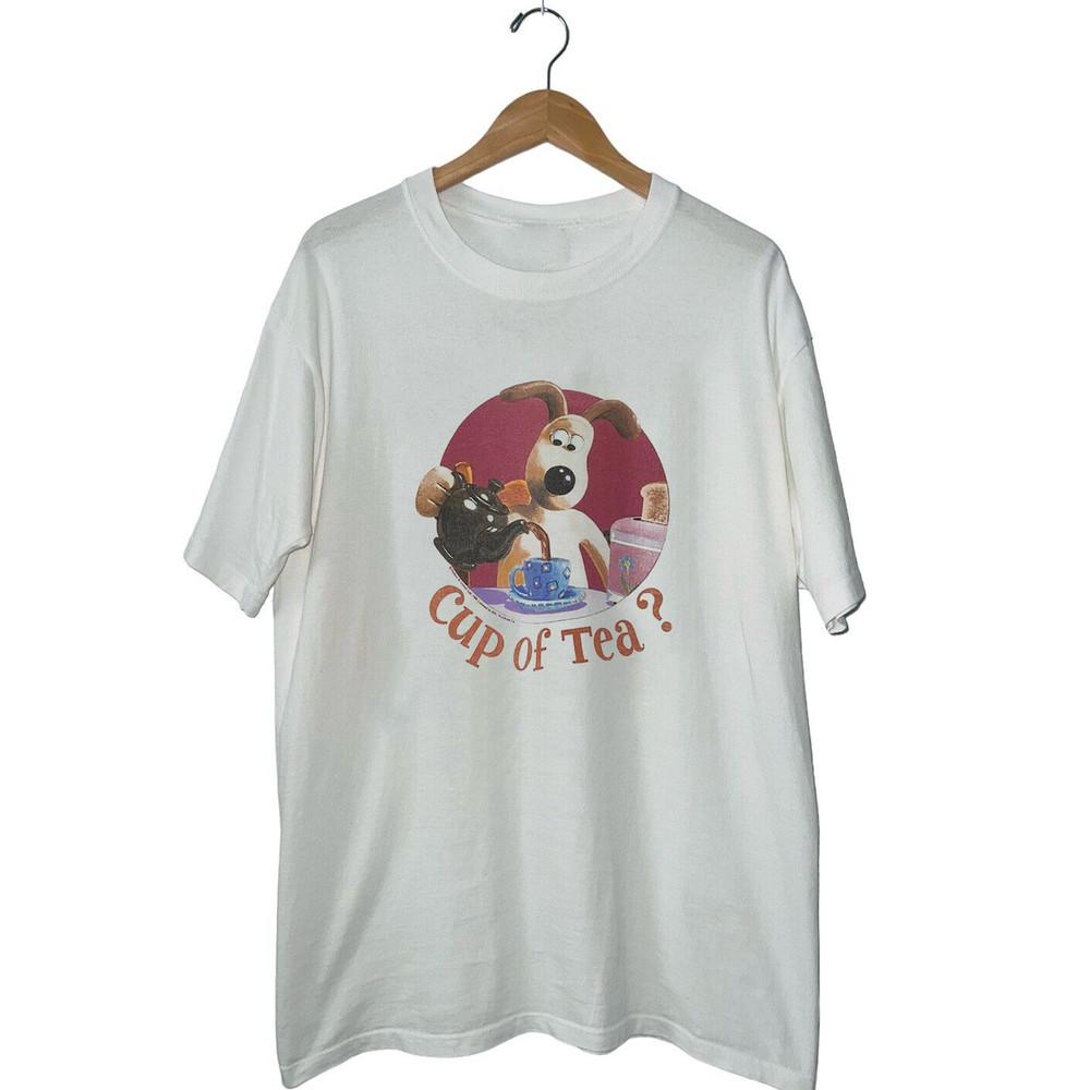Wallace and Gromit Cup Of Tea Unisex Short Sleeve T Shirt Full Size S-5XL Unisex T-Shirt XXXXL