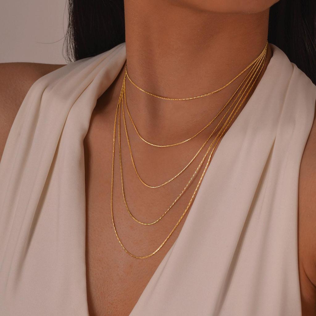 Women's European & American Multi-layer Stainless Steel Gold Necklace - Quanxi Shui NC-1865