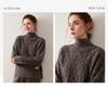 Elegant Goddess Floral Cashmere Sweater - 2025 Autumn/Winter Women's Half-High Neck, Diamond Pattern Knit