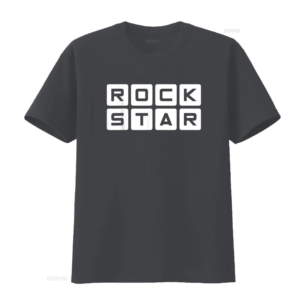 Rock Star Design T Shirt vintage Washed homme Top For Everyday Wear Comfortable Stretched designer clothes Breathable Unisex