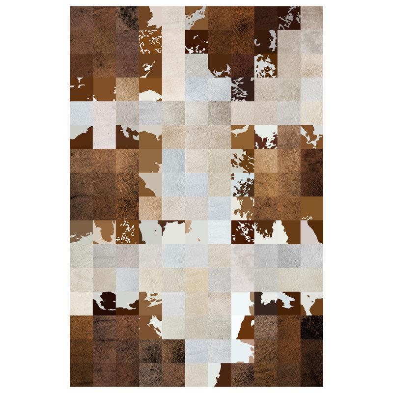Wear-Resistant Nordic Imitation Cowhide Carpet for Living Room or Bedroom