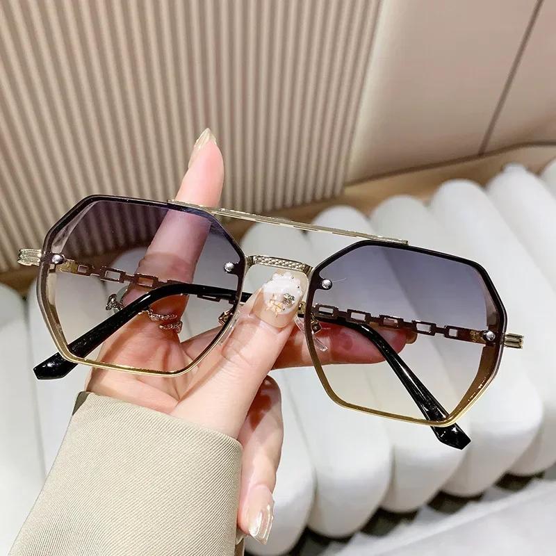 Outdoor Colorful Punk Square Sunglasses Women Men Minimalist Gradient Sun Glasses Mirror Black Colors Designer Brand Fashion