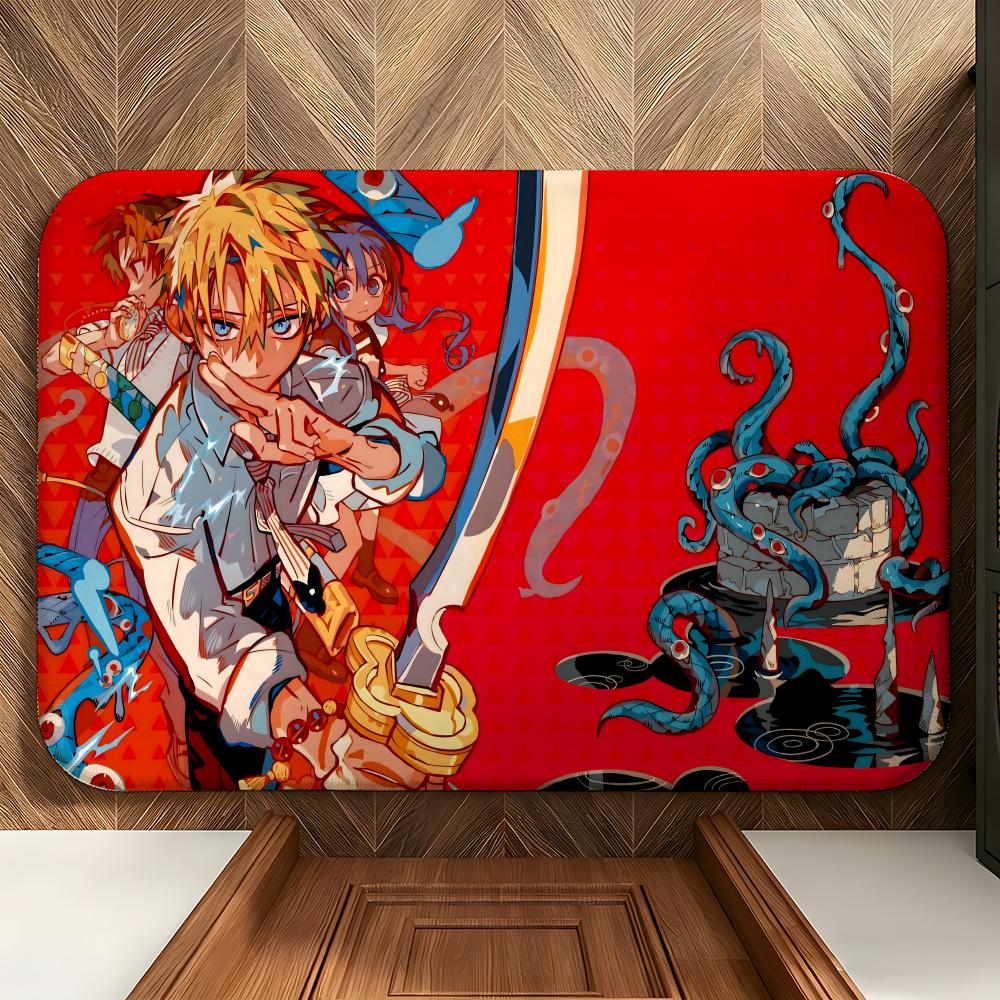 Anime Toilet-Bound H-Hanako-kun Floor Mat Soft Flannel Floor Mat Suitable for Entryways, Living Rooms, Bedrooms, and Bathrooms