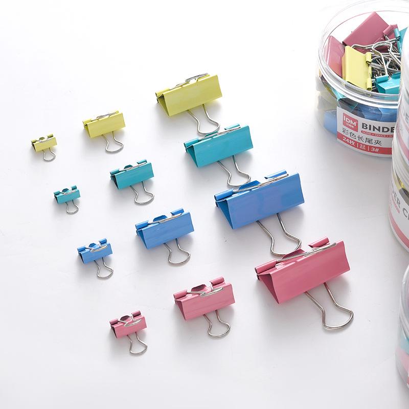 Multicolored Metal Swallowtail Clips – Long Tail for Office Use, Ticket and Bill Holder, Mixed Pack.