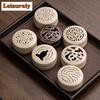 Wood Ash Circular Ceramic Plate Incense Holder Traditional Zen Garden Incense Burners Meditation Censer Yoga Supplies Ornaments