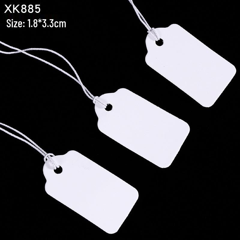 Kraft Hanging Price Tags with Elastic Cord - 100 Pieces for DIY Jewelry Ornaments