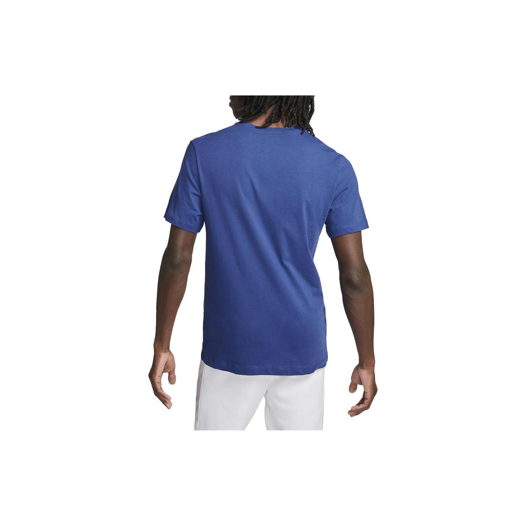 Nike Chelsea Fc Crest Logo Letter Pattern Printed Round Neck Short Sleeve T-Shirt Men T-Shirts Blue DJ1304-495