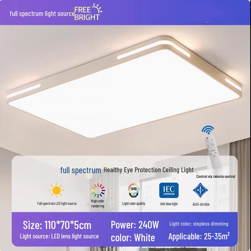 Bright Image Rectangular Ultra-thin LED Ceiling Light for Living Room