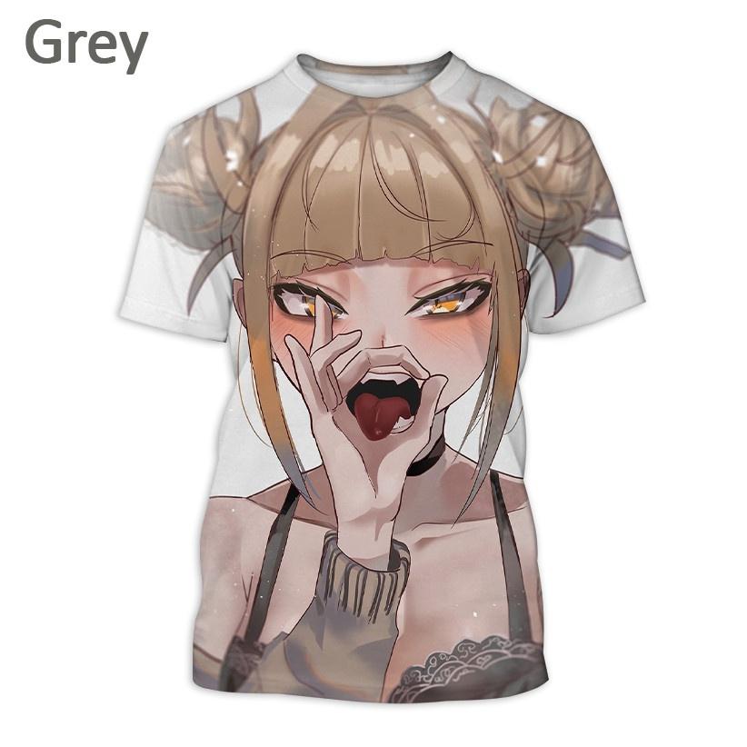 Летняя футболка с 3D принтом Toga Himiko, модная мужская повседневная футболка с круглым вырезом, милый забавный топ с коротким рукавом My Hero Academia XS