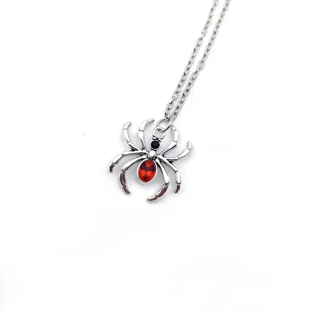 Black Spider Pendant Necklace, Vintage Darkness Halloween Insect Necklace Exaggerated Large Spider Jewelry for Women Man