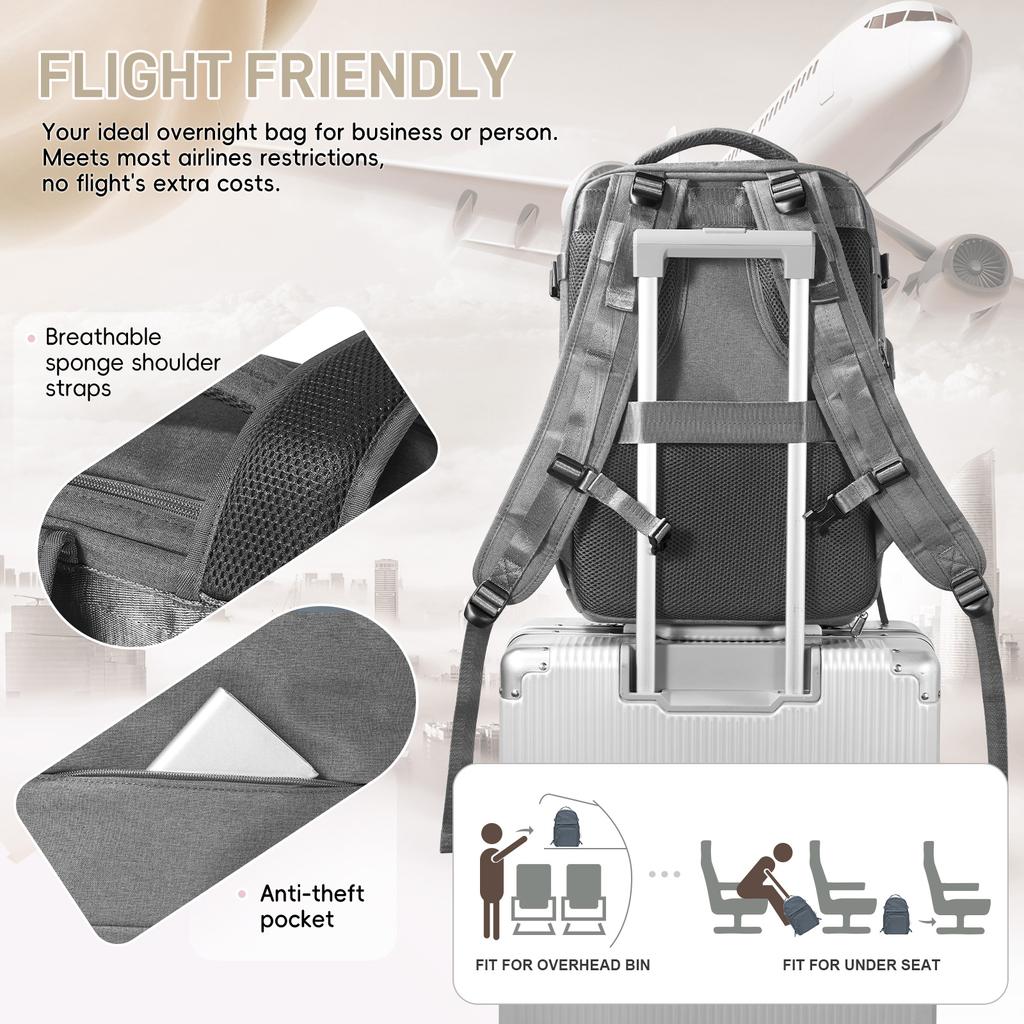 Men's Backpack Versatile Commuting Business Waterproof Backpacks Laptop Bag Large-Capacity Carry On Luggage Travel Backpack