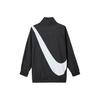 Nike Vêtements de sport Logo Swoosh Vintage Sports Col montant Imprimé Tissé Coupe-vent Veste Printemps Vestes Femmes Noir CV8659-010