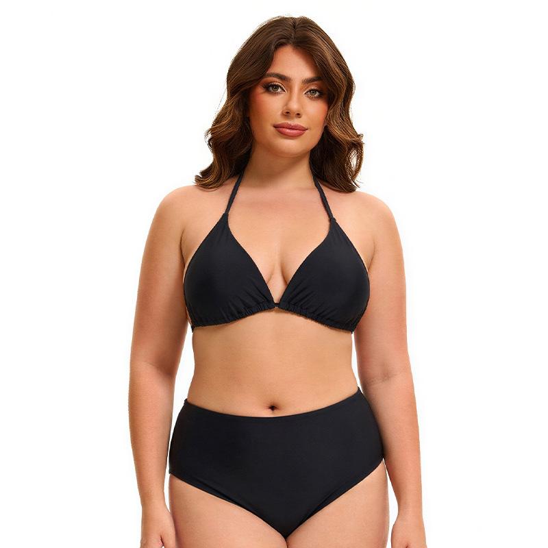 Sexy bikini plus size swimsuit women s three-piece blouse European and American split swimsuit XL