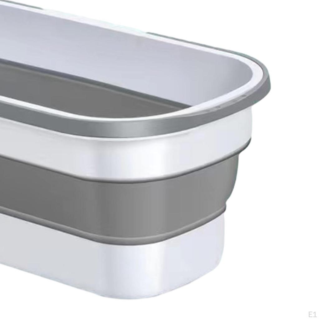 Collapsible Mop Bucket with Roller Handle, Portable Folding Size 22" X 7.8" for Indoor