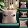 Makeup Eyelash INS Cushion Cover Natural Linen Pillow Case DoubleSided Print Decorative Sofa Pillowcase Home Decor Gift