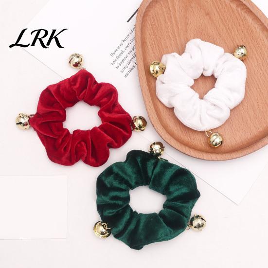 Christmas Gift for Girls Velvet Hair Scrunchies with Bells, Elastic Ties Women Girls, Retro Holiday Ponytail Holders Winter Festive Hairstyles Red or
