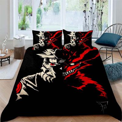 NARUTO Shonen Manga Print Bedding Set – Duvet Cover Set – Luxury Gift for Teens, Fits Double/Single Beds
