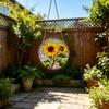 Sunflower Window Decor, Shatterproof Acrylic Glass Style Hanging Ornament with Rainbow Prism Effect, Easy Install Chain Included for Doors Patio,