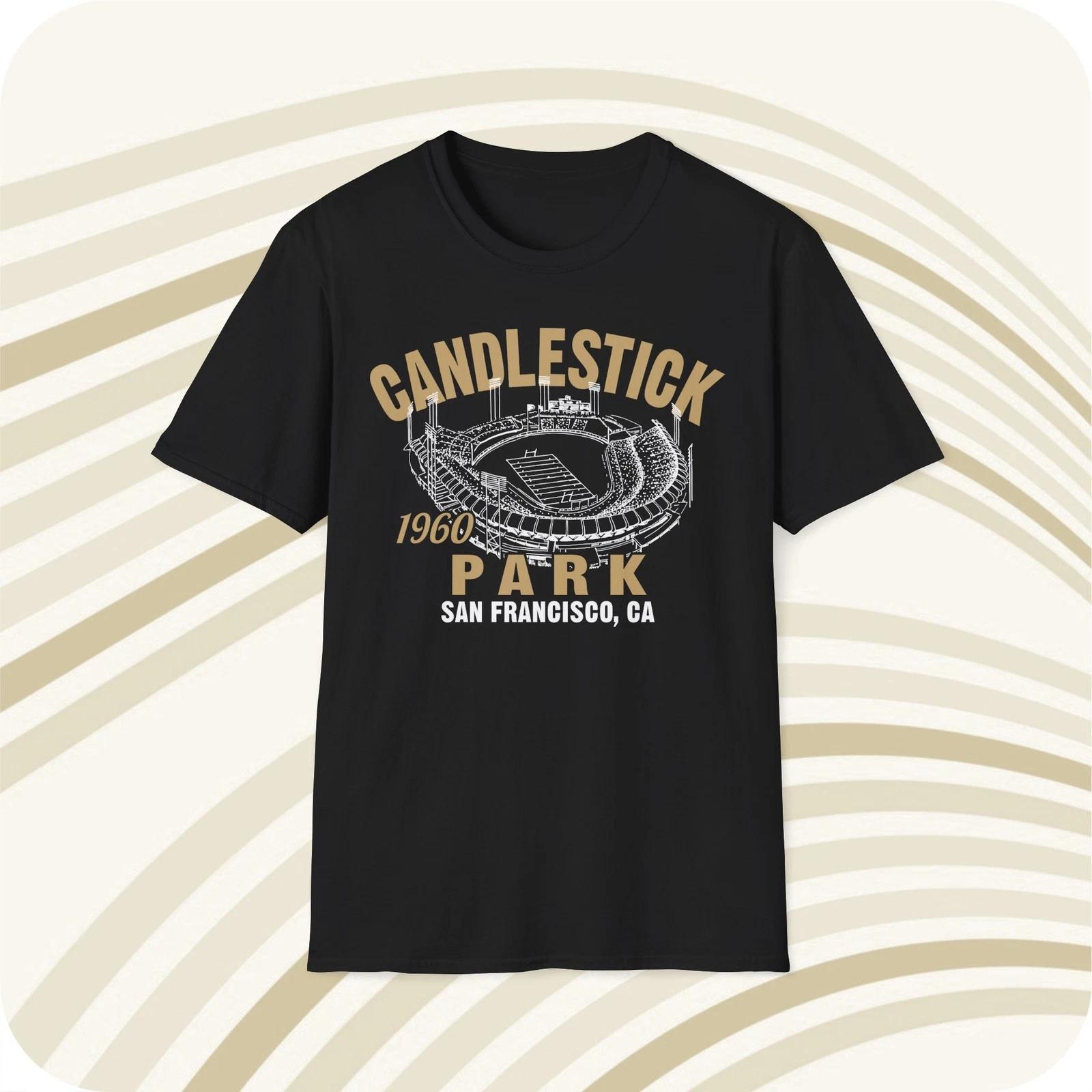 Candlestick Park 1960 Classic Cut Football T shirt - San Francisco 49 ers S