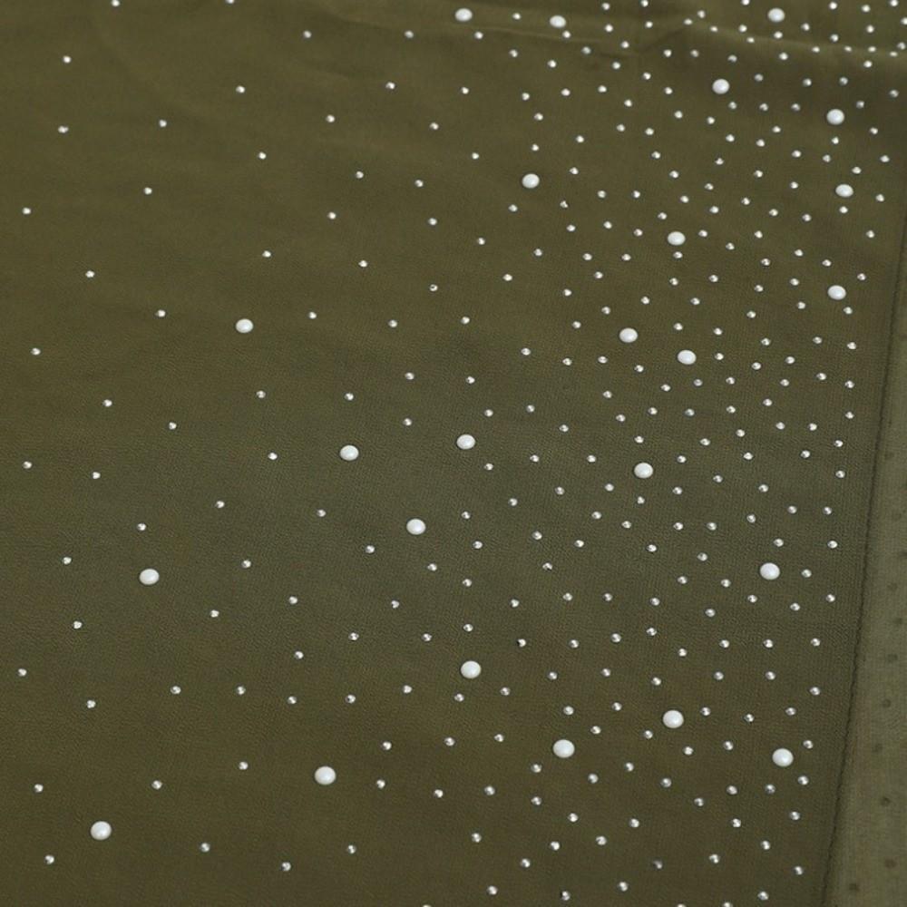 Rhinestone Women Chiffon Shawl Solid Color Soft Sparkling Sheer Wrap Breathable Thin Party Scarf