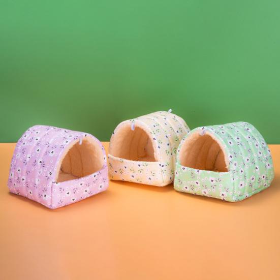 Pet Nest Semi-closed Cold Protection Big Space Printing Thickened Keep Warm Cloth Flower Print