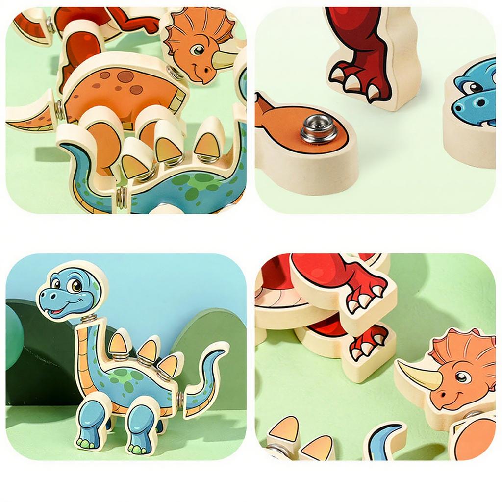 Children's Traffic Dinosaur Creative Three-dimensional Building Block Puzzle Toy