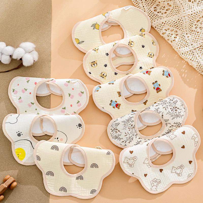 Pure Cotton Waterproof Baby Bibs for Boys - Newborn Feeding Drool Bibs