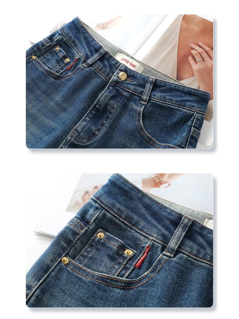 Damskie dżinsy z podwinięciem, wąskie i z szerokimi nogawkami: Wiosna/Jesień 2025 Styl Retro