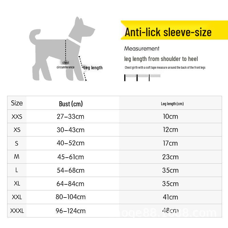 Dog Recovery Anti-Lick Sleeves: Post-Surgery, Bacteria & Insect Bite Protection for Pets