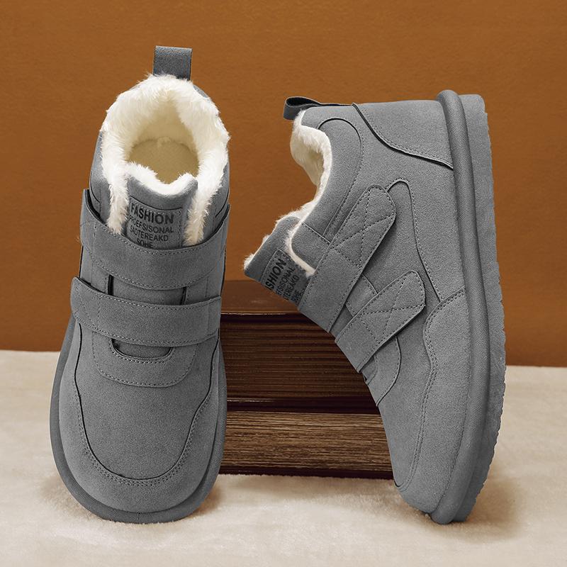 Winter Shoes Fashion Warm Snow Boots Mens Cotton Shoes with Fur Non-slip Waterproof Ankle Boots Outdoor Work Boots Walking Shoes