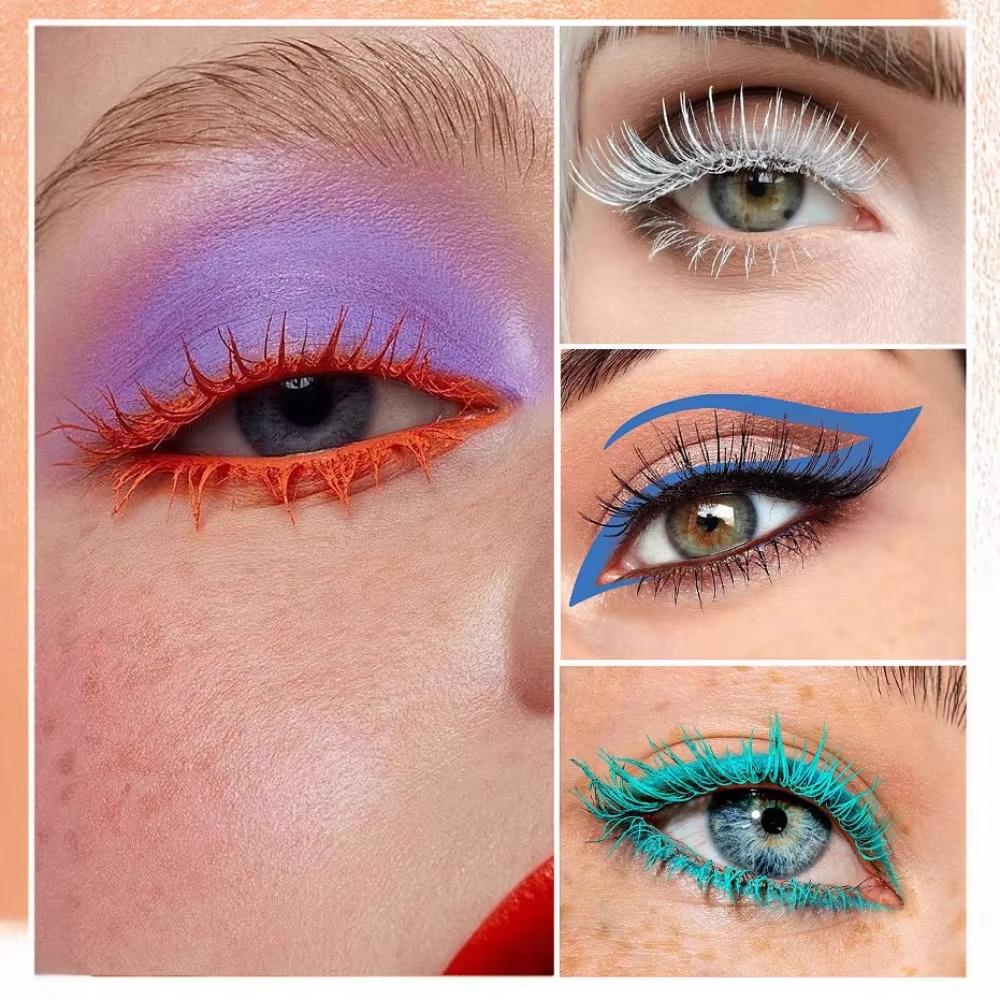 Seidenfaser Mascara Bunt Ultrafeine Bürste Verlängert Wimpern Wasserfest Langanhaltend Schnelltrocknend Grün Rosa Wimperntusche Makeup