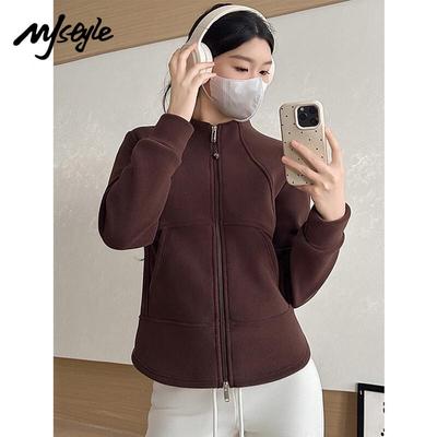 MJ STYLE Women's Stand Collar Zip-Up Sweatshirt