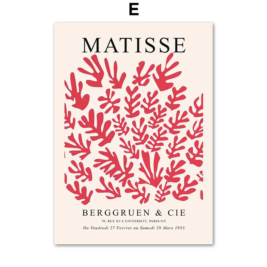 Matisse Abstract Posters for Living Room Decor, Coral Flower, Dance Girl Lines, Wall Art, Canvas Painting, Prints Pictures