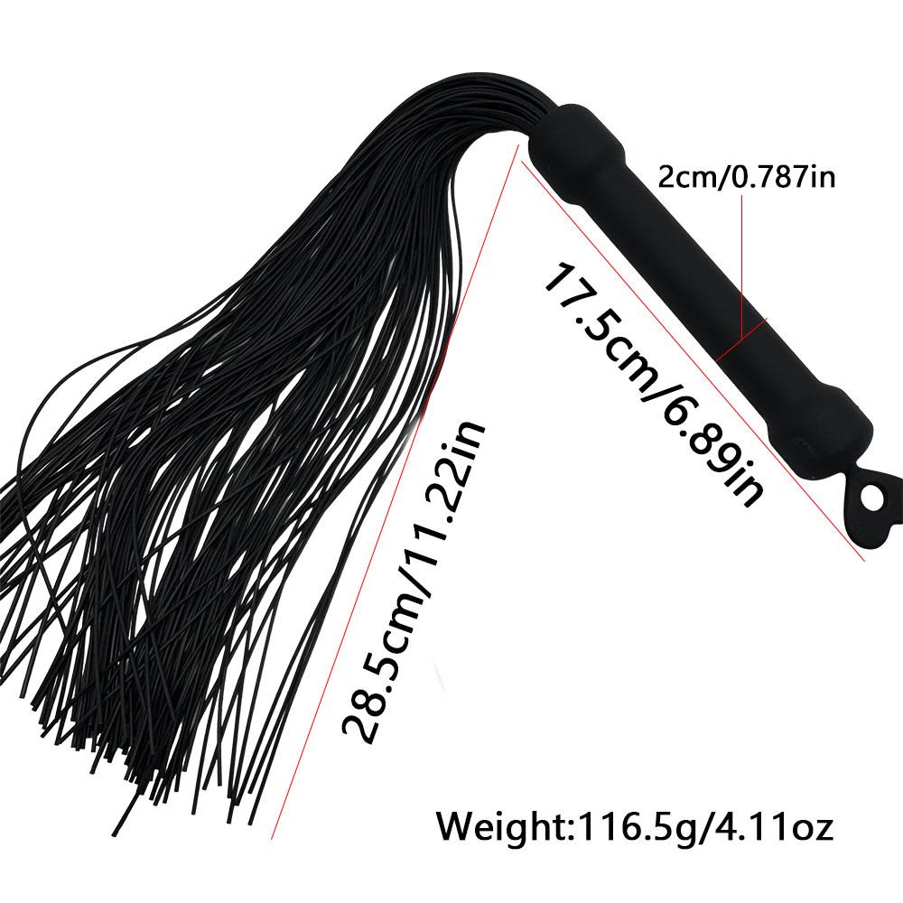 Soft Silicone Spanking Flogger - Full Body Silicone Whip with Heart Ring Handle for Adult Couples Play