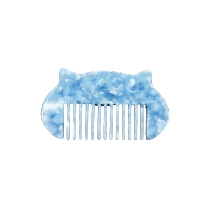 Colorful Cat Ear Portable Hairbrush for Girls - Simple Acetate Comb