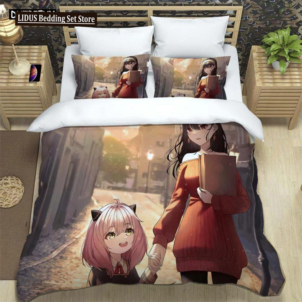 

SPY × FAMILY Digital Printed Polyester Beding Set Thre Piece Soft, High end, Comfortable, And Soft Couple Gifts 100*200cm Single